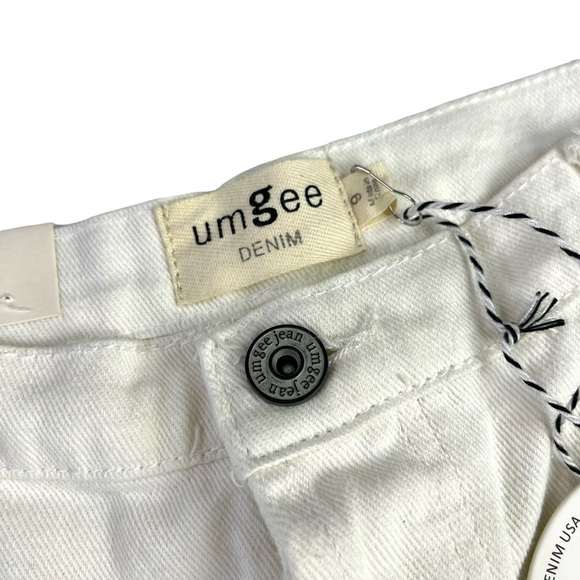 Umgee White Wide Legs Distressed Jeans With Frayed Hem Womens Size 9 - Picture 3 of 16